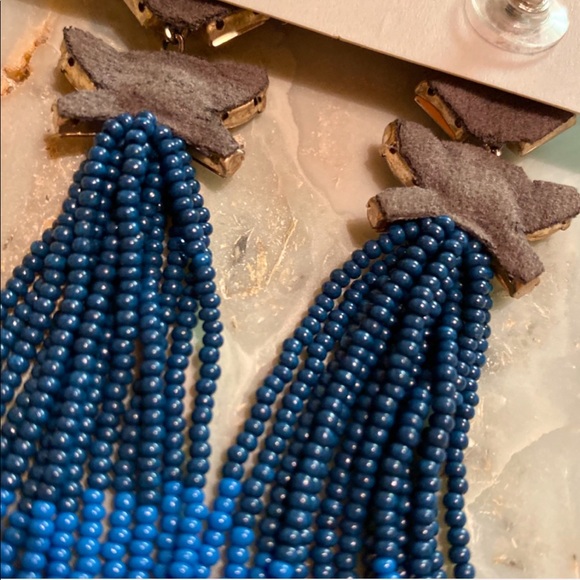 NWT Anthropologie Deepa Crystal Beaded Fringe Earrings - Picture 8 of 11